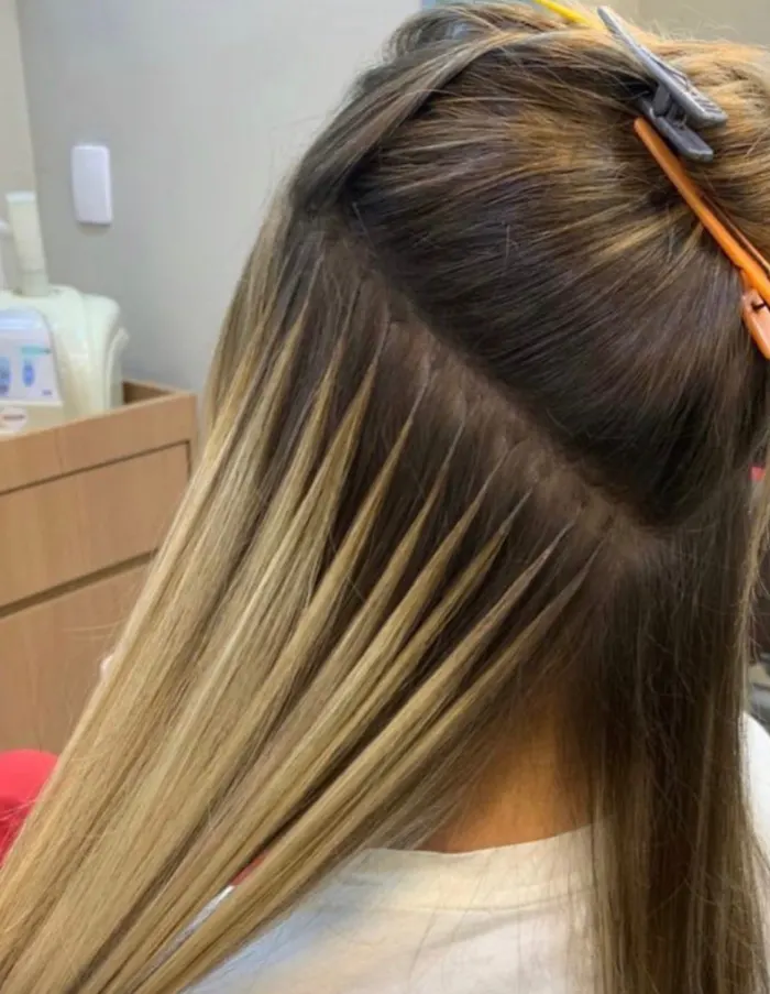 Antes da aplicação de mega hair — cliente 1