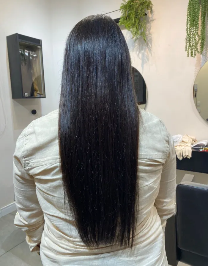 Depois da aplicação de mega hair — cliente 3